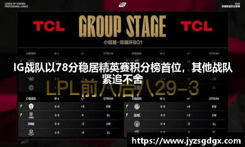 IG战队以78分稳居精英赛积分榜首位，其他战队紧追不舍